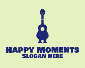 Happy Guitar Player logo design