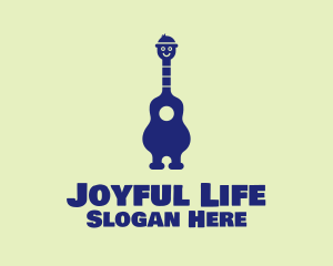 Happy Guitar Player logo design