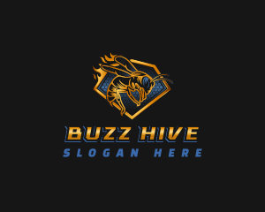 Bee Hornet Shield logo design