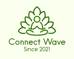 Leaves Meditating Figure logo design