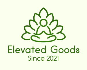 Leaves Meditating Figure logo design