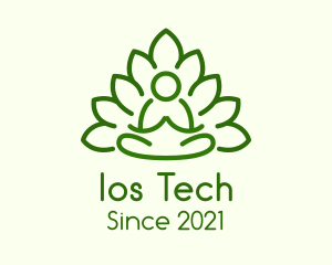 Leaves Meditating Figure logo design