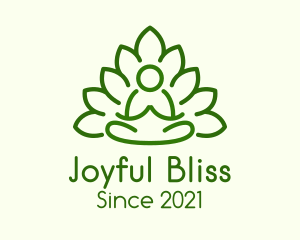 Leaves Meditating Figure logo design