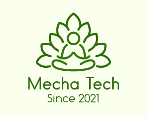 Leaves Meditating Figure logo design