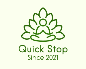 Leaves Meditating Figure logo design