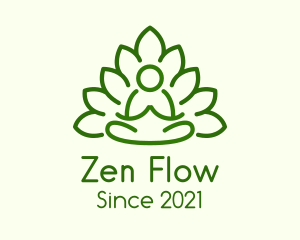 Leaves Meditating Figure logo