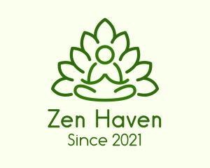 Leaves Meditating Figure logo