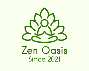 Leaves Meditating Figure logo