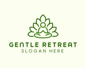 Leaves Meditating Figure logo