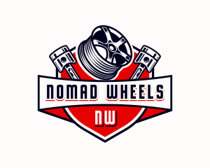 Wheel Rim Piston logo design