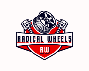 Wheel Rim Piston logo design