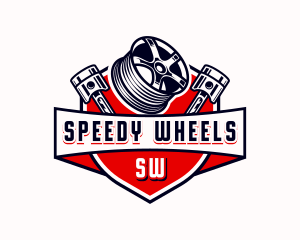 Wheel Rim Piston logo design