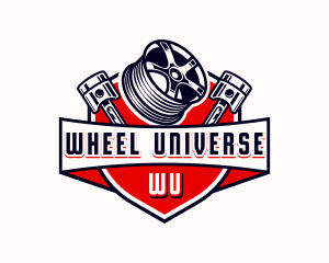 Wheel Rim Piston logo design