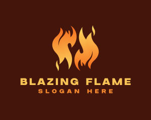 Grill Fire Flame logo design