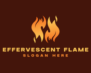 Grill Fire Flame logo design