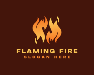 Grill Fire Flame logo design