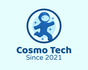 Round Space Astronaut logo design