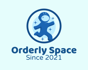 Round Space Astronaut logo design