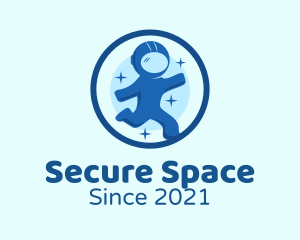 Round Space Astronaut logo design