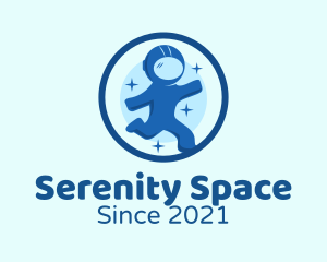 Round Space Astronaut logo design