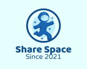 Round Space Astronaut logo design