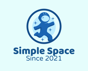 Round Space Astronaut logo design