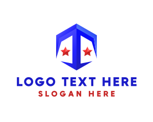 3d - 3D Patriotic Letter T logo design