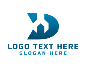 Letter - Blue Wrench Letter D logo design