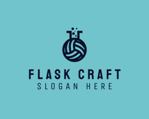 Volleyball Sports Flask  logo design