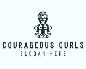 Man Grooming Barbershop logo design