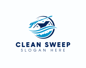 Pressure Washing Janitor Cleaning logo design