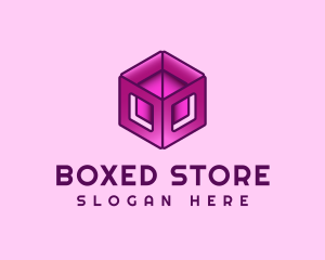 Gradient Cube Box logo design