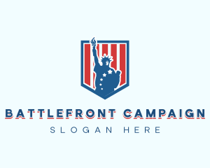 Liberty Statue Shield logo design