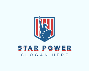 Liberty Statue Shield logo design