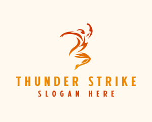 Thunder Bolt Human logo design