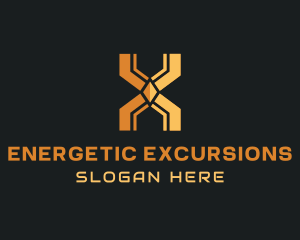 Gold Generic Letter X logo design