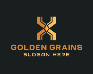 Gold Generic Letter X logo design