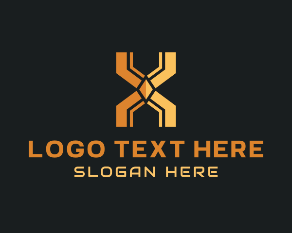 Gold Generic Letter X logo