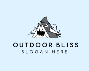 Cartoon Shark Tent logo design