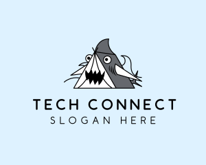 Cartoon Shark Tent logo
