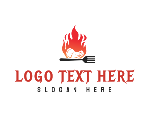 BBQ Steak Fire Flame logo