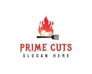 BBQ Steak Fire Flame logo