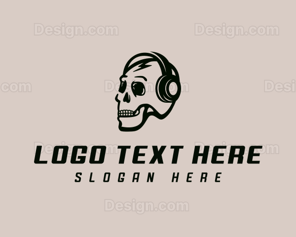 Headset Skull Podcasting Logo