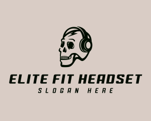 Headset Skull Podcasting logo design