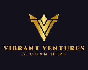 Luxury Gold Letter V logo design