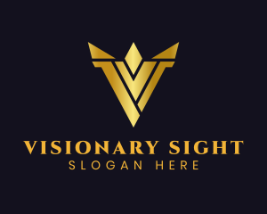 Luxury Gold Letter V logo design