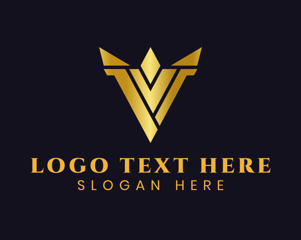 Luxury Gold Letter V logo