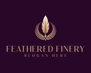 Author Feather Quill logo design