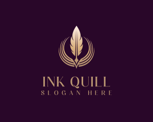 Author Feather Quill logo design