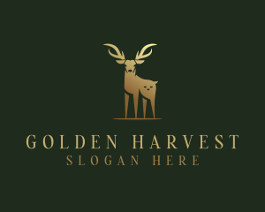 Golden Animal Deer logo design